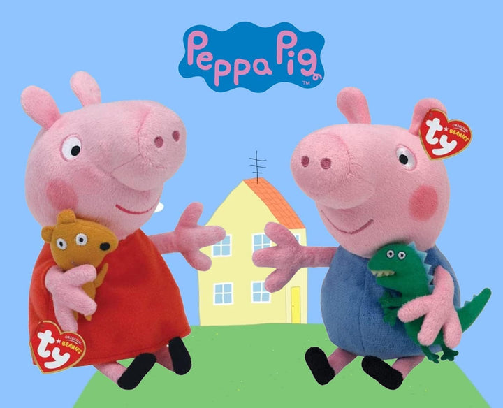 TY Peppa Pig &amp; George Pig 6 Zoll Multipack - Beanie Baby Weiche Plüschtiere - Sammlerstück Kuschelti