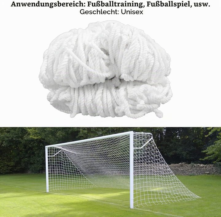 Fussball Tornetz, 3 m x 2 m Fussballnetz Polypropylen Fussballtor Netz Ersatznetz für Fussballtraini