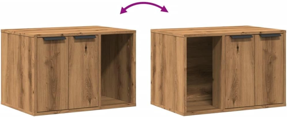 Katzenklo Artisan-Eiche 60x40x40 cm Holzwerkstoff Katzenklo-Schrank für Katzen, Wohnzimmer, Balkon