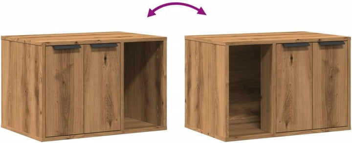 Katzenklo Artisan-Eiche 60x40x40 cm Holzwerkstoff Katzenklo-Schrank für Katzen, Wohnzimmer, Balkon