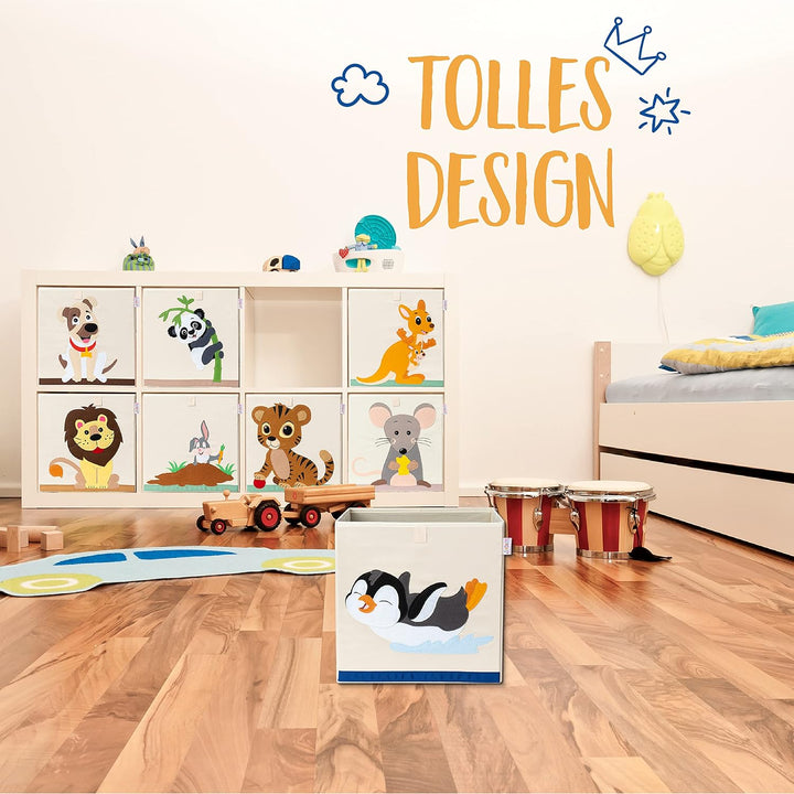 Premium Aufbewahrungsbox Kallax Kinder - 8 Motive (33x33x33cm) | Grösse passend als Kallax Boxen Kin