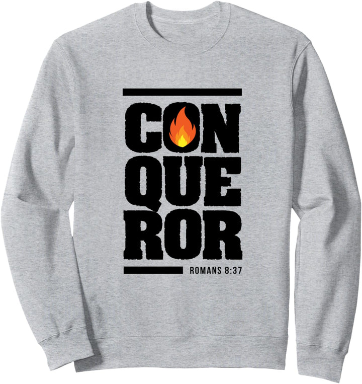 Christian gift bible verse inspirational gift Conqueror Sweatshirt