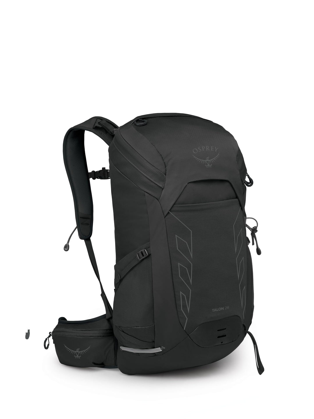 Osprey Talon 26L Herren Leichter Wanderrucksack mit Hüftgurt, Schwarz/Kohlegrau 26L - Standard Fit S