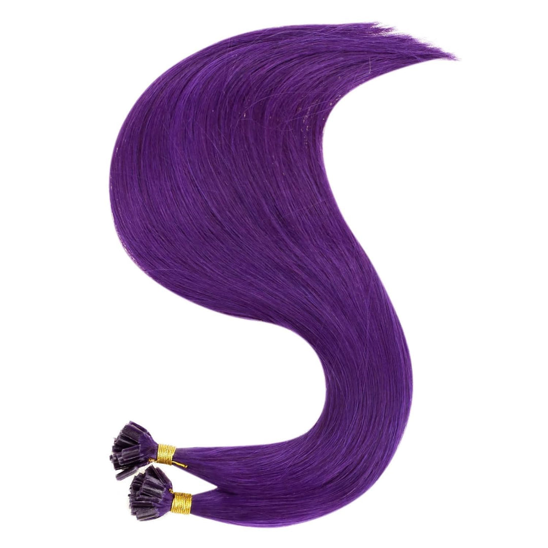 RUNATURE Extensions Echthaar Bondings Lila 45cm Bunte Echthaar Extensions Bondings Lila Extensions E