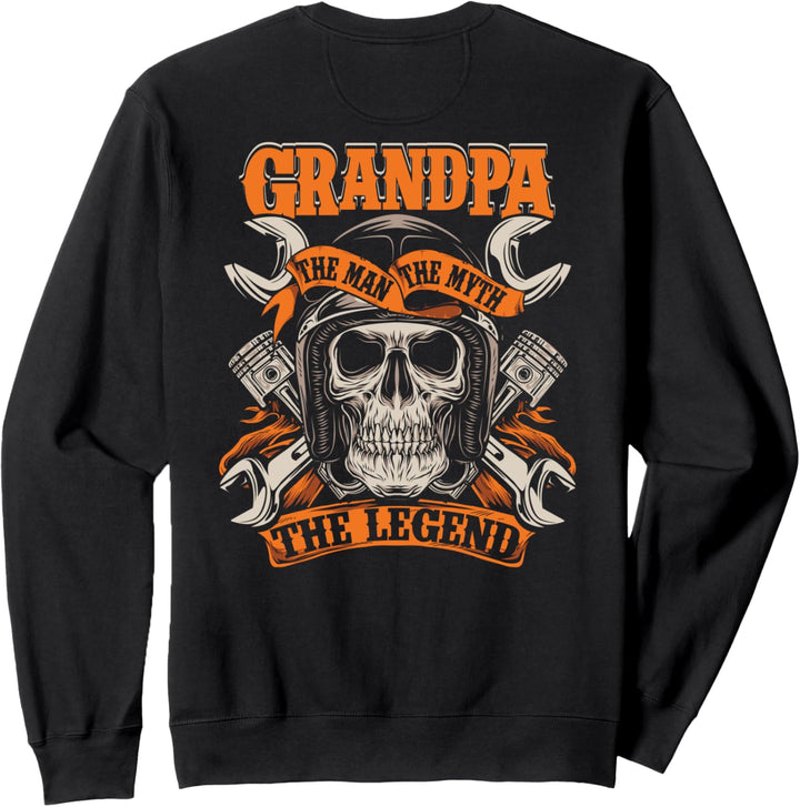 Biker Opa Design auf der Rückseite der Kleidung Vatertag Sweatshirt