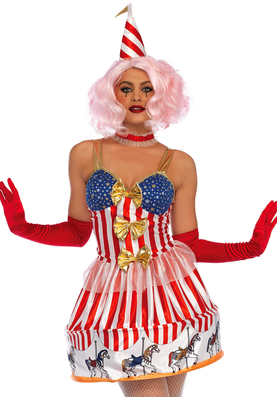 LEG AVENUE Carousel Clown Kostüm, vielfarbig, Grösse: Large (EUR 40), L