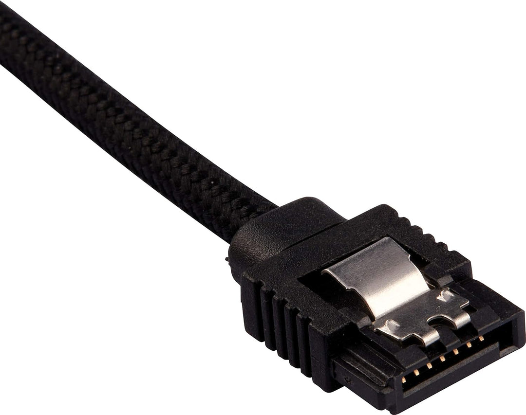 Corsair Premium Sleeved SATA 3 Kabel (6Gbps, 60 cm) Schwarz SATA 60 cm Schwarz, SATA 60 cm Schwarz
