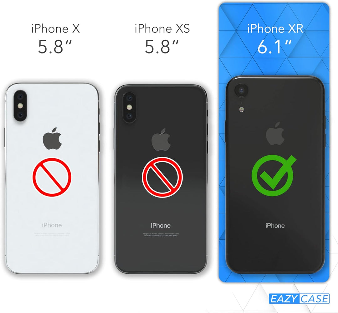 EAZY CASE Handykette kompatibel mit iPhone XR Handyhülle mit Metall Umhängeband und Ersatz Kordel sc