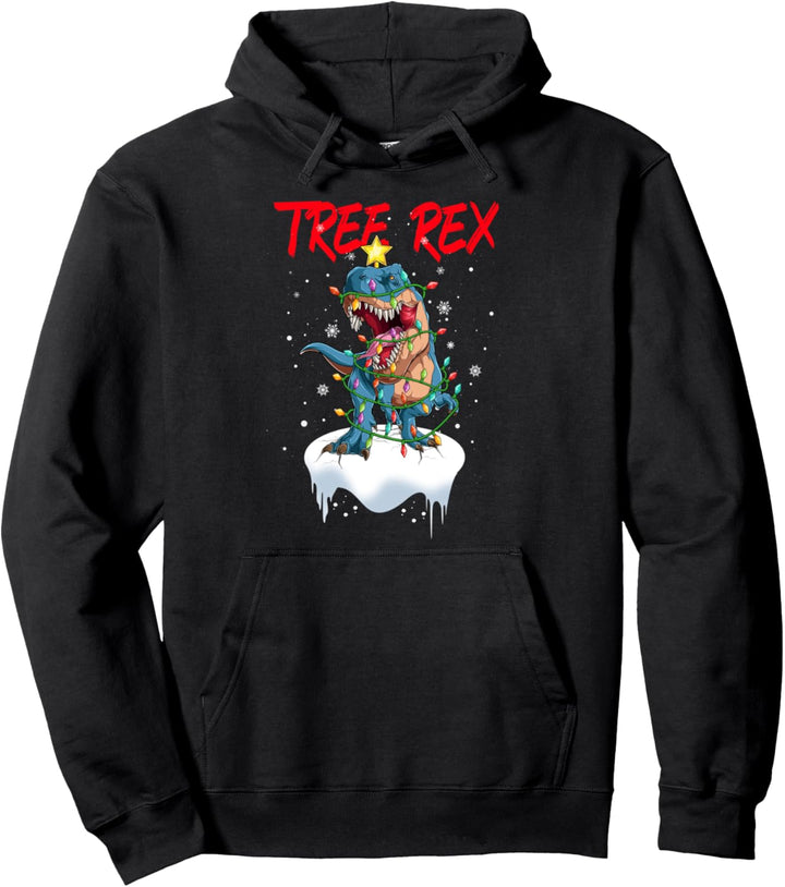 Weihnachtsbaum Dinosaurier Lichterkette Weihnachten Tree Rex Pullover Hoodie