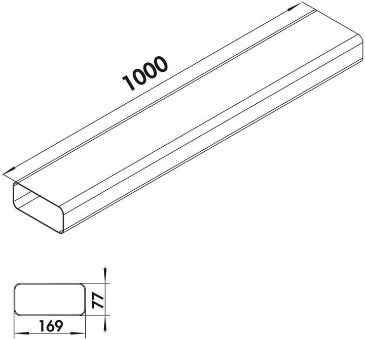 Compair 403.3-002 MF-VRO 1000 Flachkanalrohr ohne Muffe