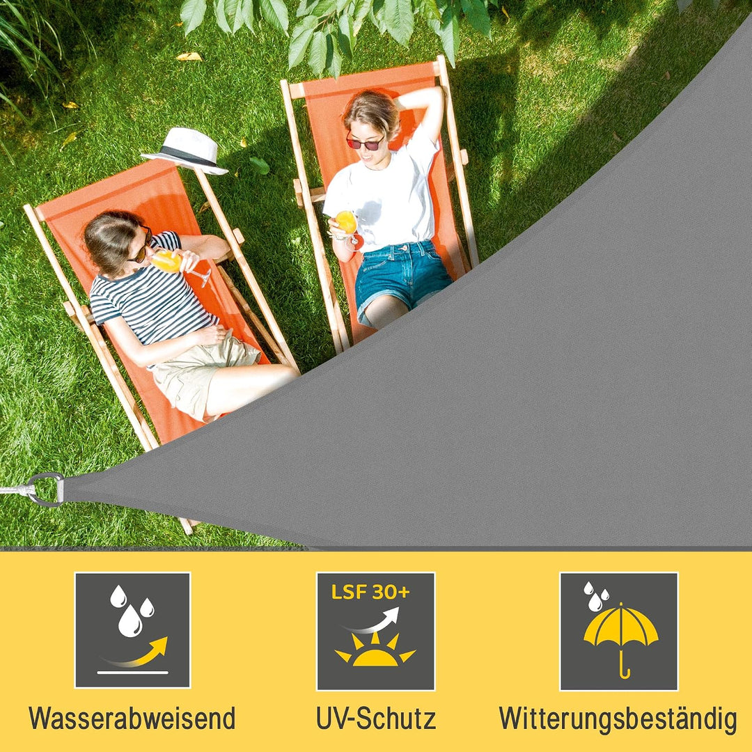Sol Royal Sonnensegel dreieckig Wasserdicht Terrasse UV Sonnenschutz Segel | 3,6x3,6x3,6m Grau Balko