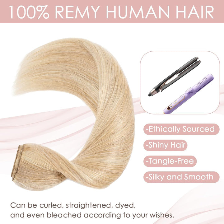 Silk-co Clip in Extensions Echthaar 1 Tressen 5 Clips 50g, Hair Extensions, Remy Echthaar Clip ins H