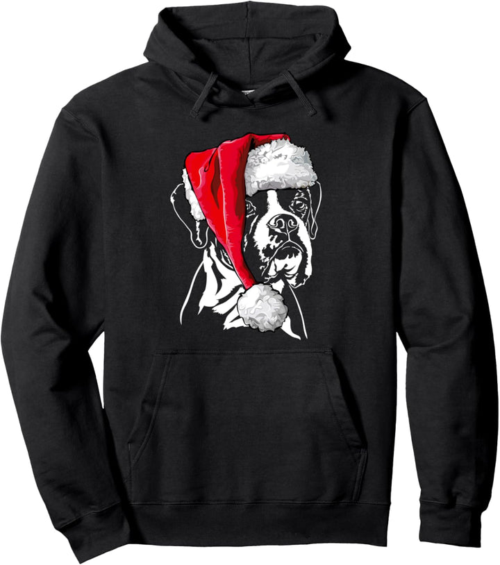 Lustiger Boxer Weihnachtsmann Hund Weihnachten Hunde Pullover Hoodie