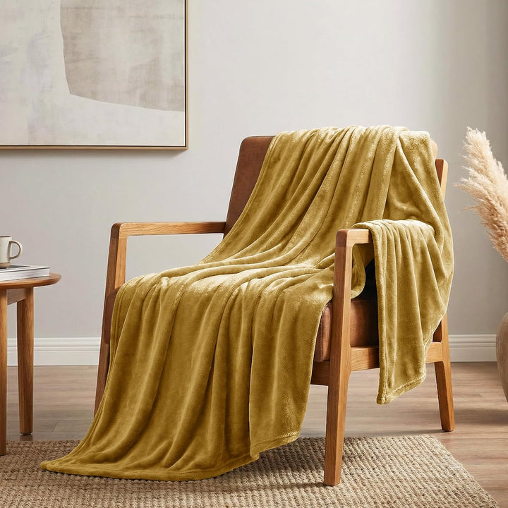 CozyLux Kuscheldecke Flauschig Decke 230x270 cm Gelb, 230x270 cm Gelb