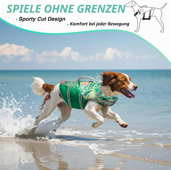 VIVAGLORY Sports Style Hundeschwimmweste, Rettungswesten Für Hunde Bootfahren, Auftrieb &amp; Schwimmhil