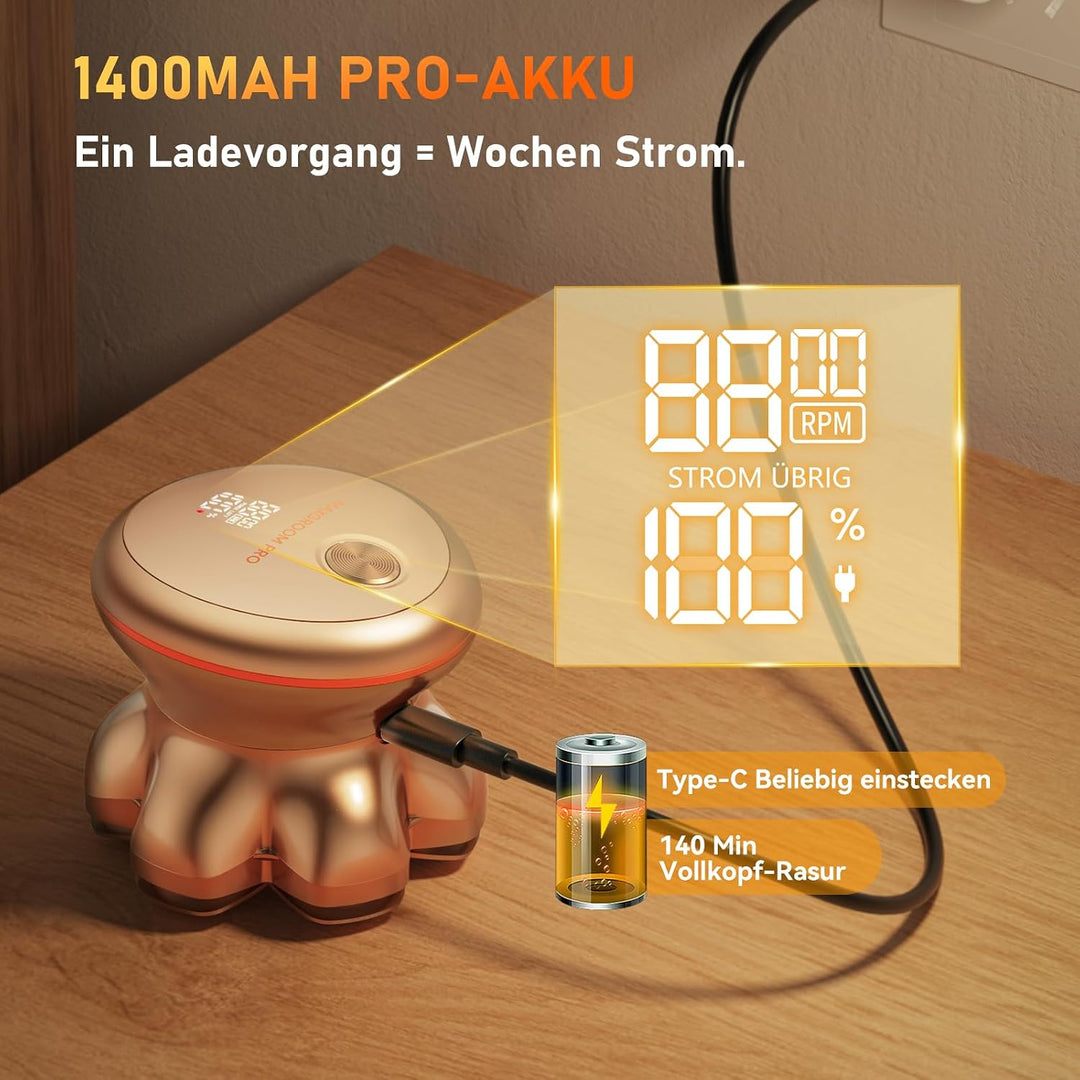 7D PRO Glatzen Rasierer Herren,MAXGROOM IPX6 Wasserdicht Kopfrasierer Glatze mit Magnetische Schwebe