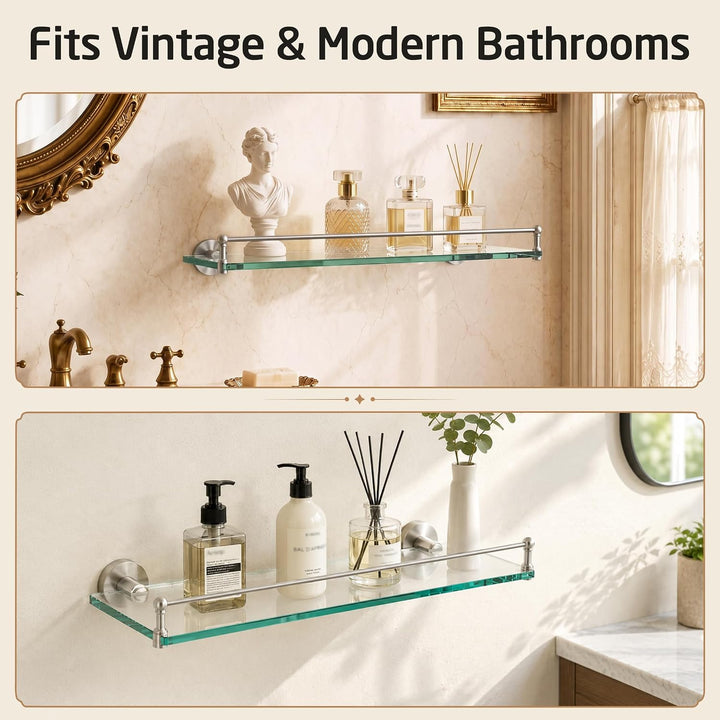 KES Duschablage Glas 50 cm, Glasregal Glasablage für Badezimmer