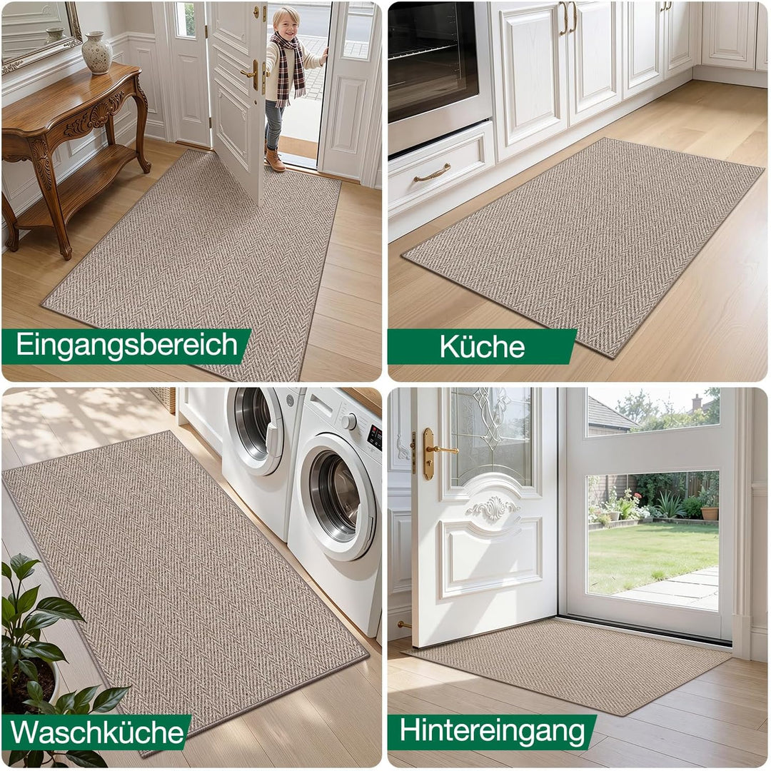 LUMI Extra Dünne Fussmatte Innen 60x90 cm, Eingangsmatte, Deep Beige Deep Beige 60 x 90 cm, Deep Bei