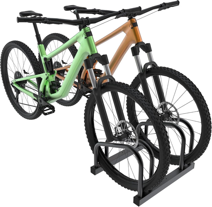 SUBTLETY Fahrradständer für 2 Fahrräder Verzinkt Stahl Fahrradhalter für 30-65mm Reifenbreite Boden-