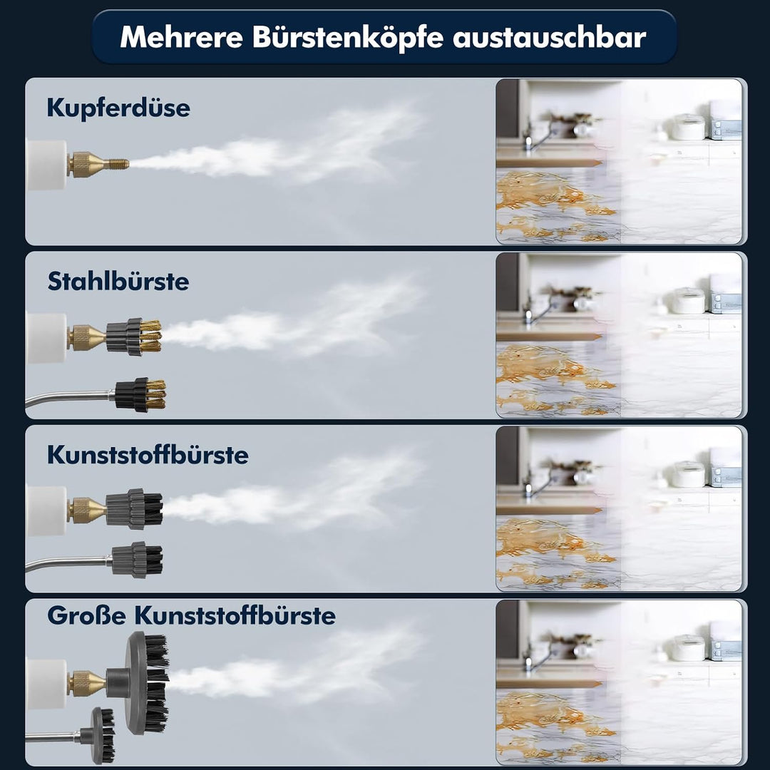 Dampfreiniger Handgerät Steam Cleaner,Tragbare Dampfreiniger,2500W Mehrzweck Dampfreiniger,mit 9 Auf