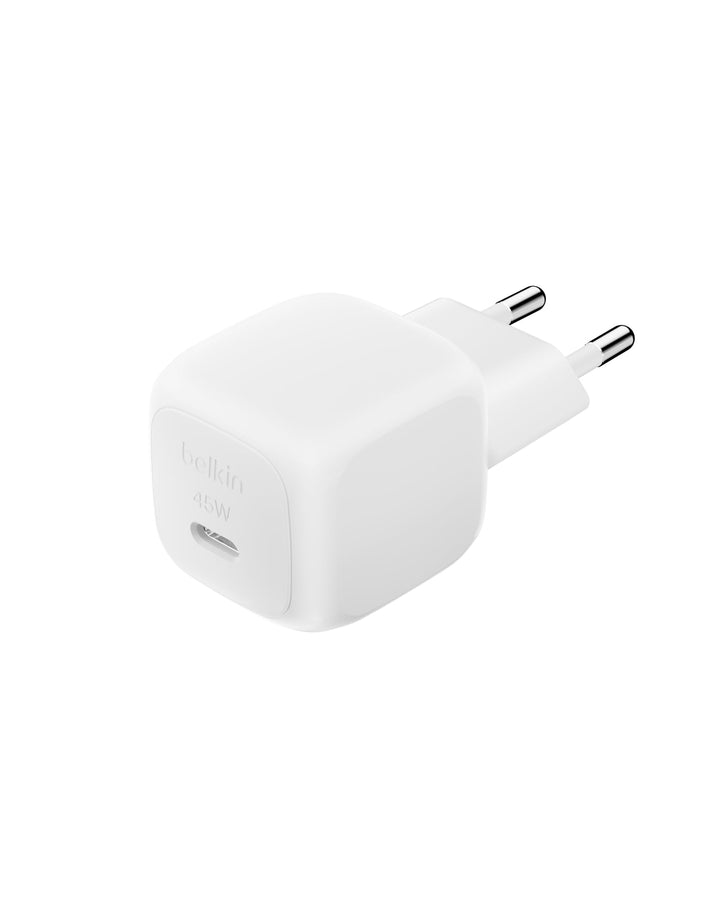 Belkin BoostCharge Chargeur secteur compact 45 W, USB-C PD, Recharge Rapide, Pour Tous Les modèles d