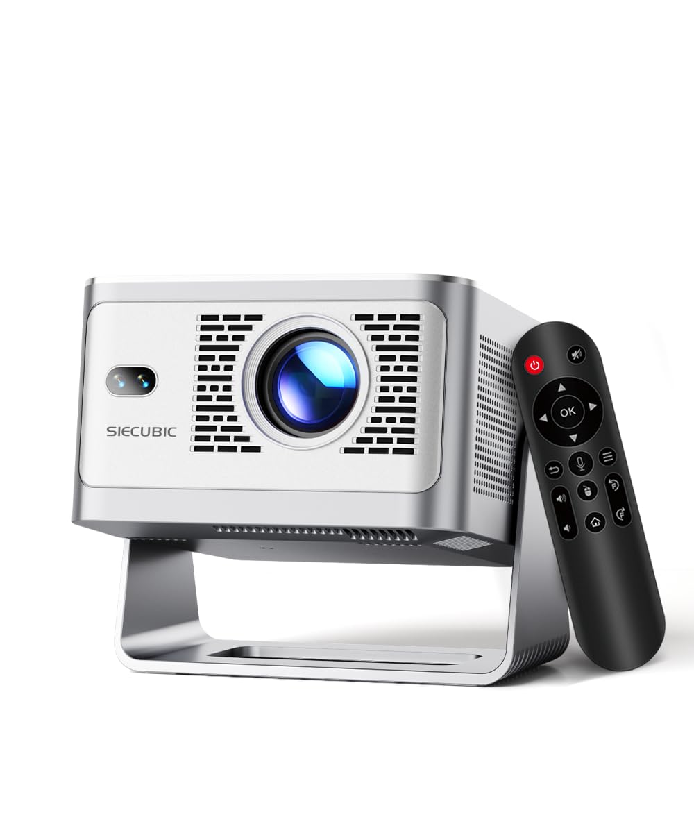Mini Beamer 4K mit Android 14 &amp; Integrierte Apps, Native 1080P Projektor
