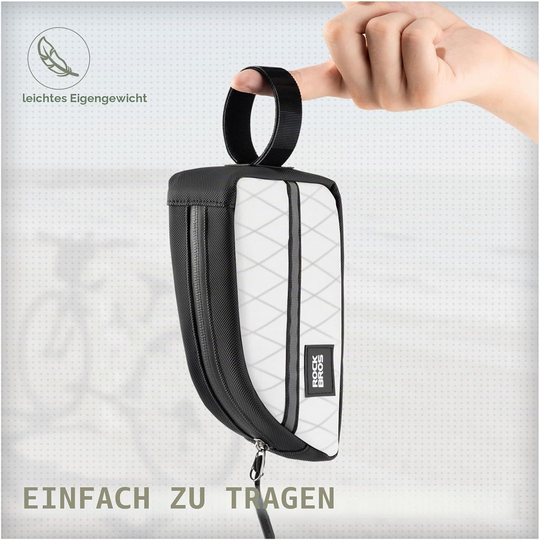 ROCKBROS Fahrrad Oberrohrtasche Leichte Rahmentasche Weiss, Weiss