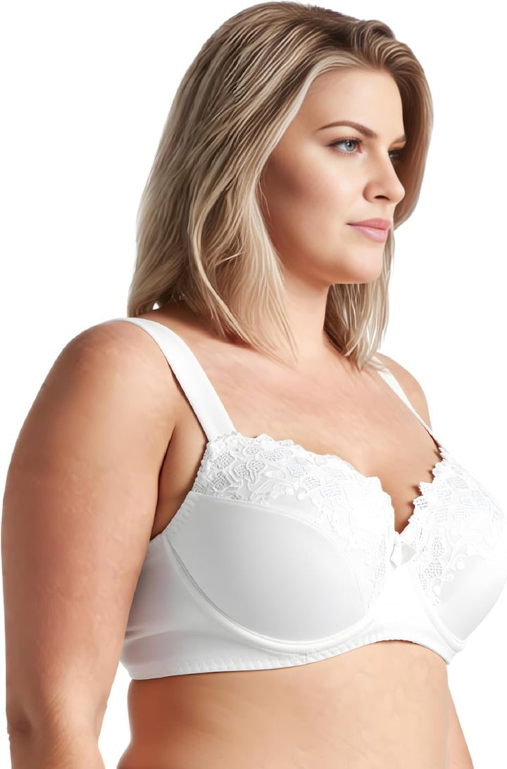 Curve Muse Übergrösse Minimizer Bügel Ungefütterte BHS mit Stickspitze - 3er Pack 75C Weiss,schwarz,