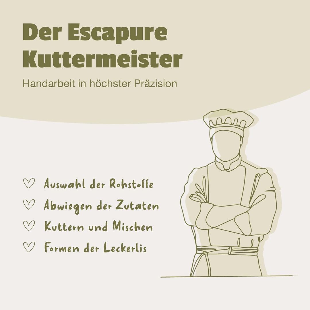 Escapure Hunde Leckerli Beutel | Pferd Hupferl 1000g | Pferd Hupferl in Premium Qualität | 98% Muske