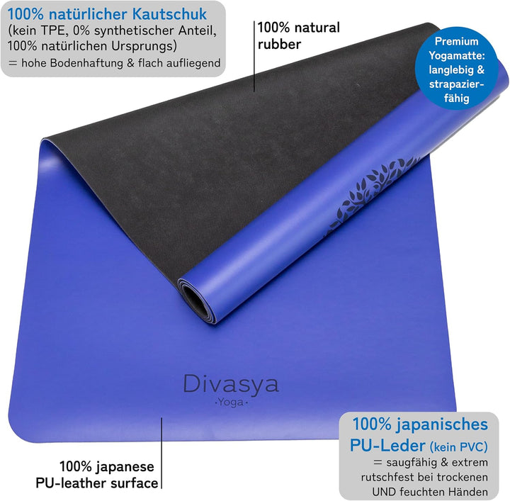 Premium Yogamatte rutschfest: Naturkautschuk rutschfest &amp; japanische professional grip Oberfläche |