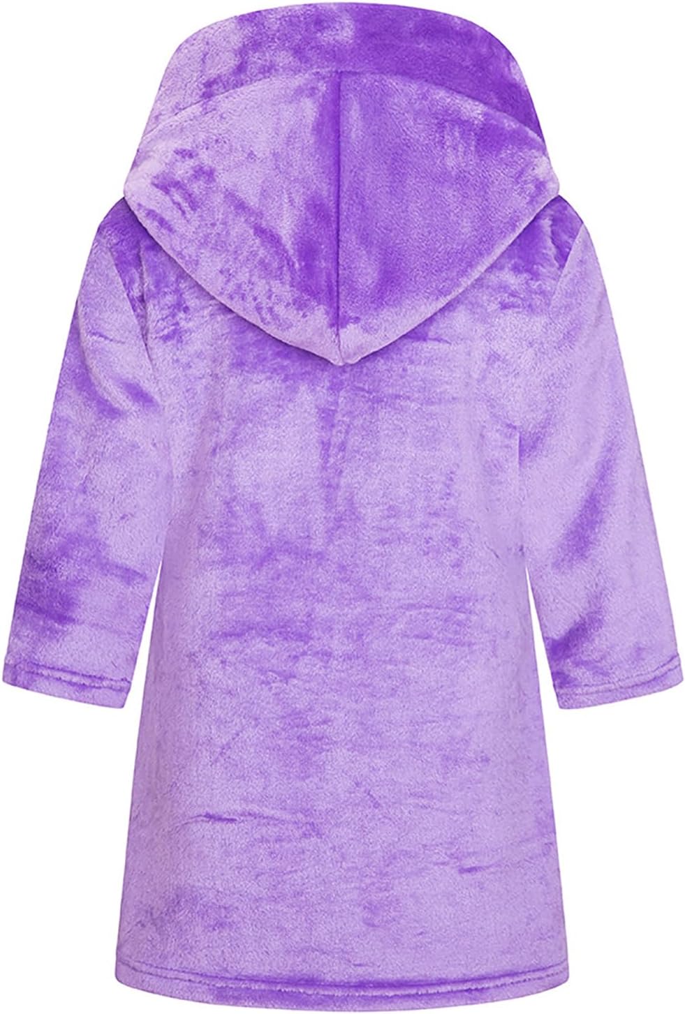 Bademantel für Mädchen, einfarbig, mit Kapuze, Flanell-Fleece-Bademantel für Jungen violett 2-3 Jahr