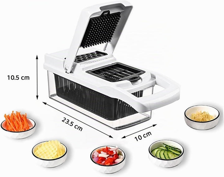 20-in-1 Gemüseschneider Spiralschneider - Zwiebelschneider &amp; Mandoline Gemüsehobel mit Behälter - Ka