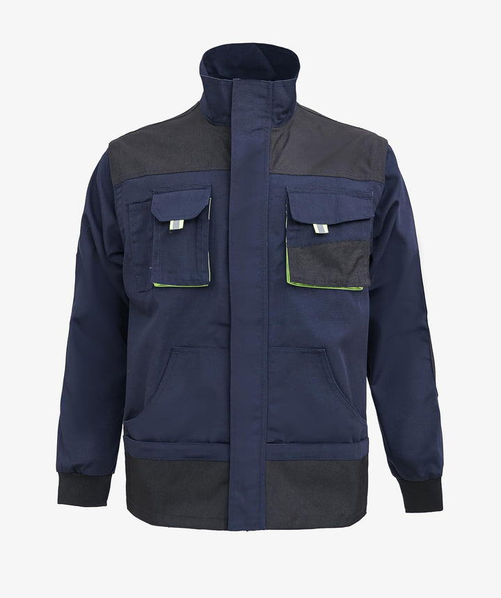 WORK IDEA Herren-Arbeitsjacke mit mehreren Taschen, strapazierfähigem Canvas M Marine, M Marine