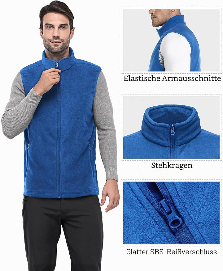 Fleece Weste Herren Leicht Ärmellose Fleeceweste Jacke Winddicht Warm Gefütterte Winterweste Arbeits