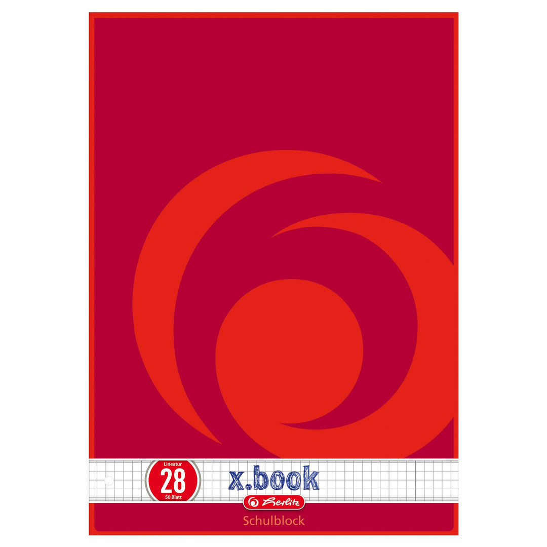 Herlitz 216283 Schulblock A4/50 Lineatur 28 (kariert mit 2 Rändern) FSC Mixed 10er Packung Motive so
