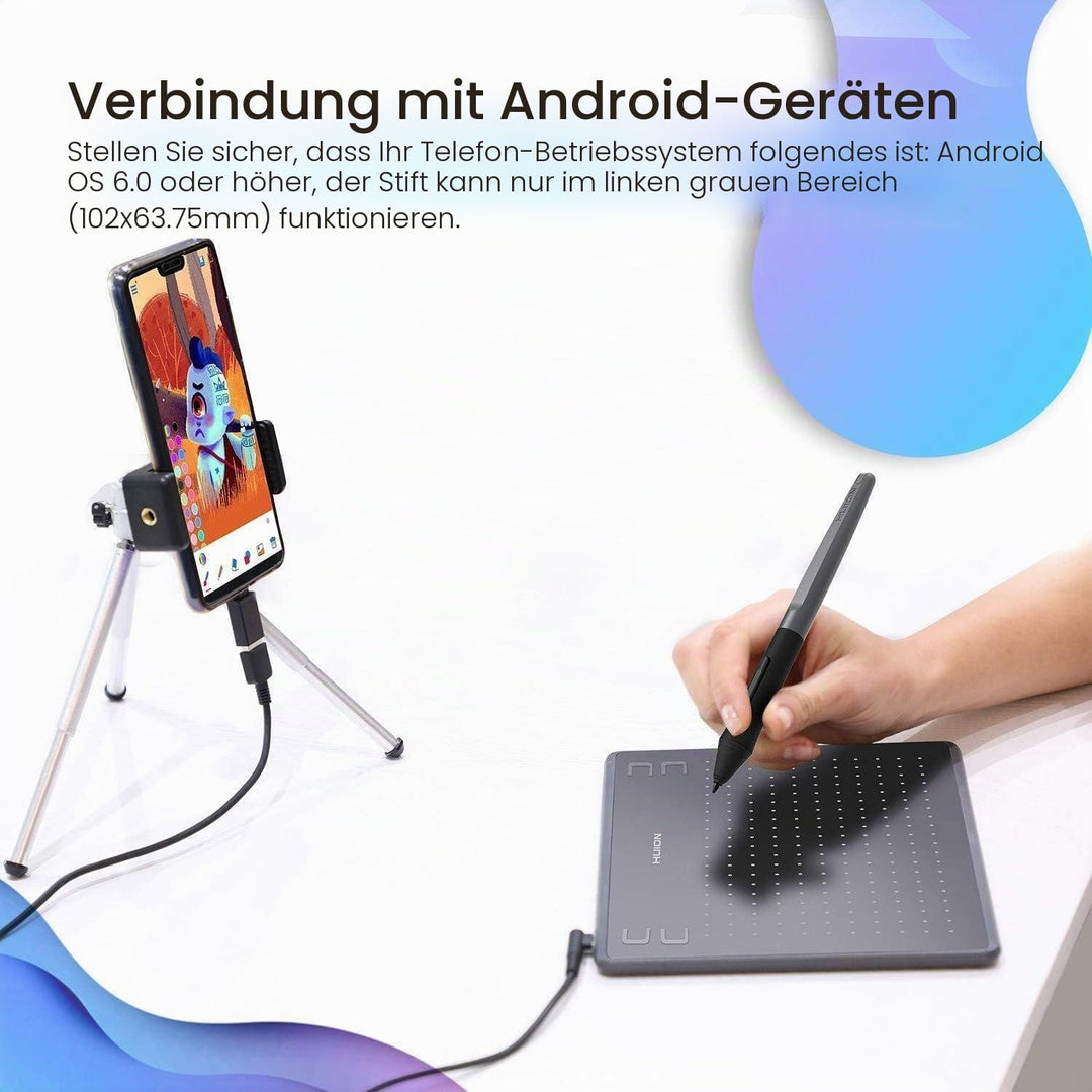 HUION HS64 Graphic Tablet 5080 lpi 160 x 102 mm USB Black