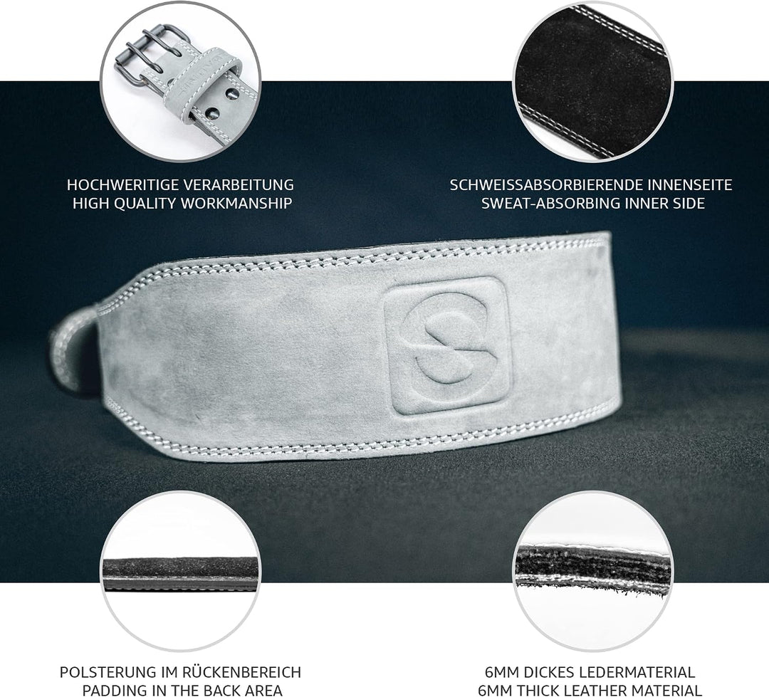 SINOVATI Gewichthebergürtel | Gym Gürtel für Kraftsport wie Deadlift, Kniebeugen und Fitness | Leder