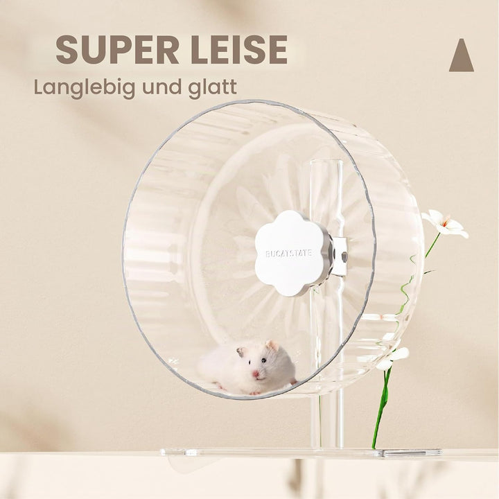 Bucatstate Hamsterrad, 21cm Laufrad Hamster Leise Hamster Spielzeug Transparent, rutschfeste Laufsch