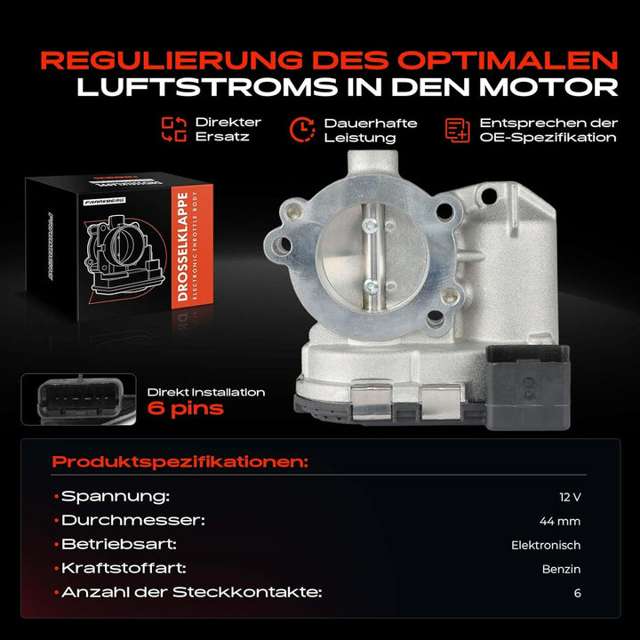 Frankberg Drosselklappe Kompatibel mit Berlingo/Berlingo First Kasten/MPV M 1.4L 1996-2011 Drosselkl