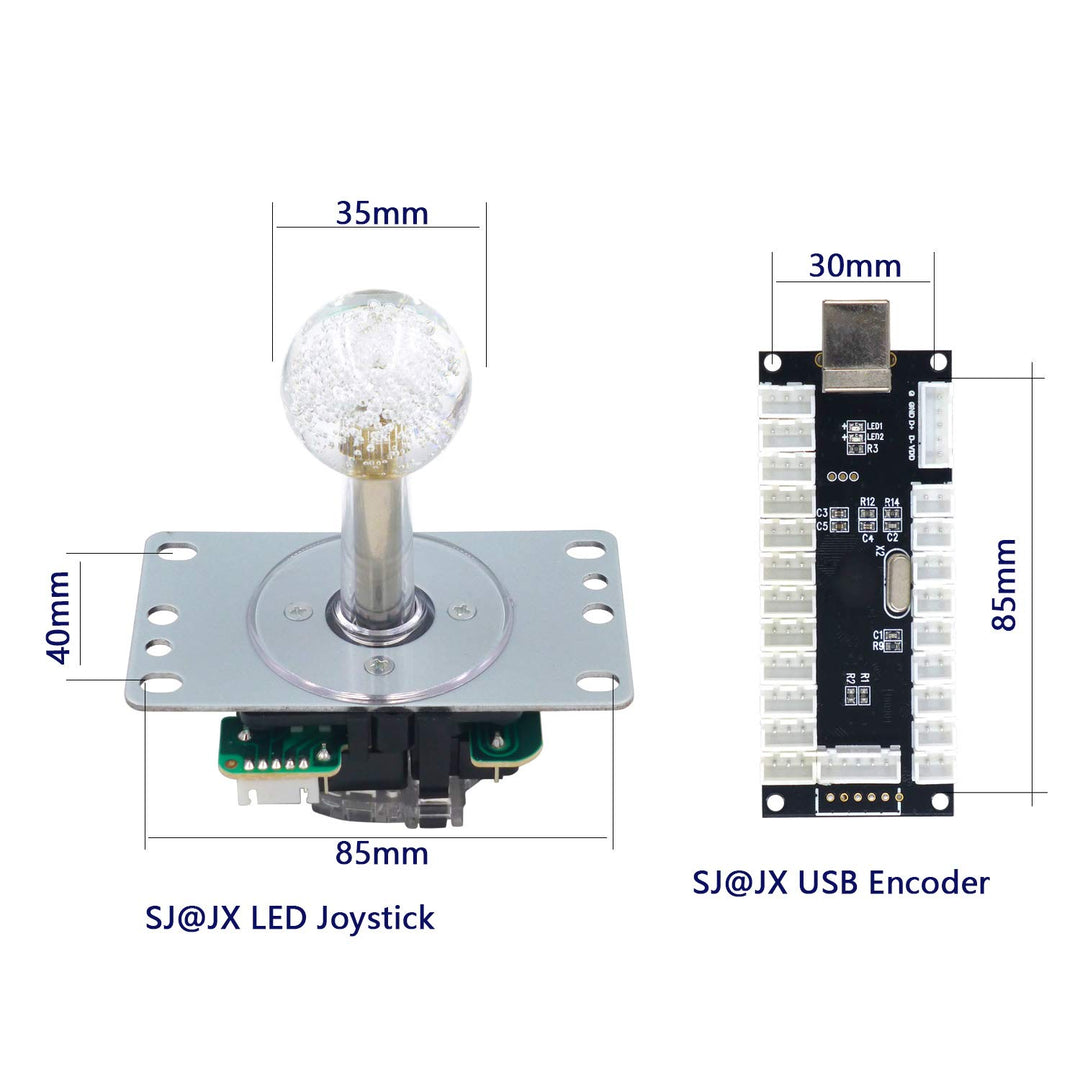 SJ@JX Arcade Game DIY Kit - Mechanische Tastatur Schalter, LED Taste, Joystick Controller, Zero Dela