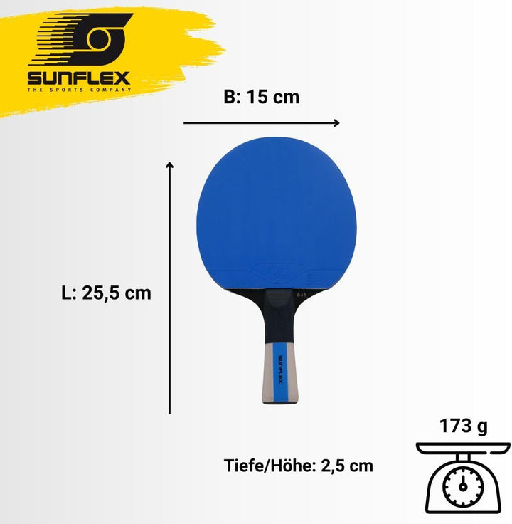 Sunflex® Color COMP B35 Tischtennisschläger | Tischtennis Racket Bat TT Hobby Trainingsschläger | ko