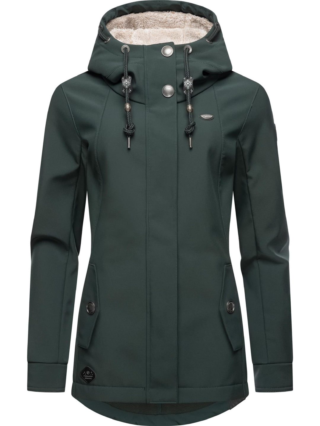 Ragwear Damen Übergangsjacke Funktionsjacke Softshelljacke wasserabweisend mit Kapuze Monadde Softsh