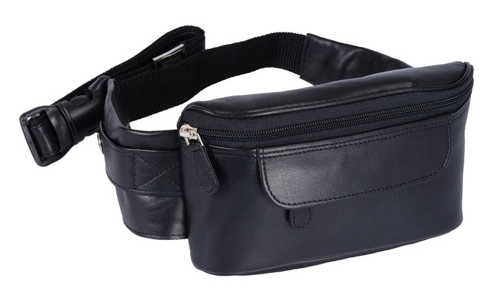 Gürteltasche LOUANA in Echt-Leder, schwarz, 26x11x7cm