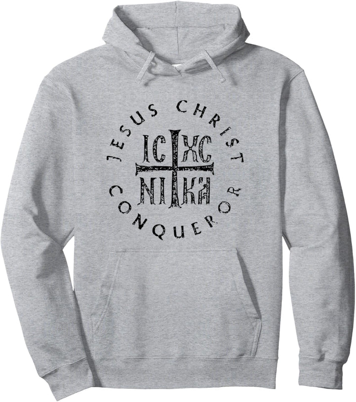 IC XC NIKA Jesus Christus Conqueror Christogramm Orthodoxie Pullover Hoodie