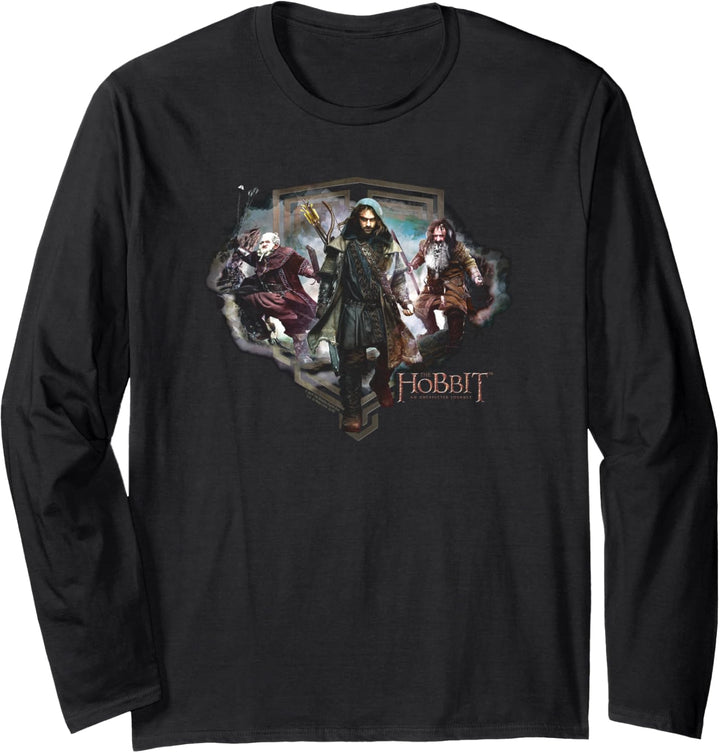 Hobbit Three Dwarves Black Langarmshirt