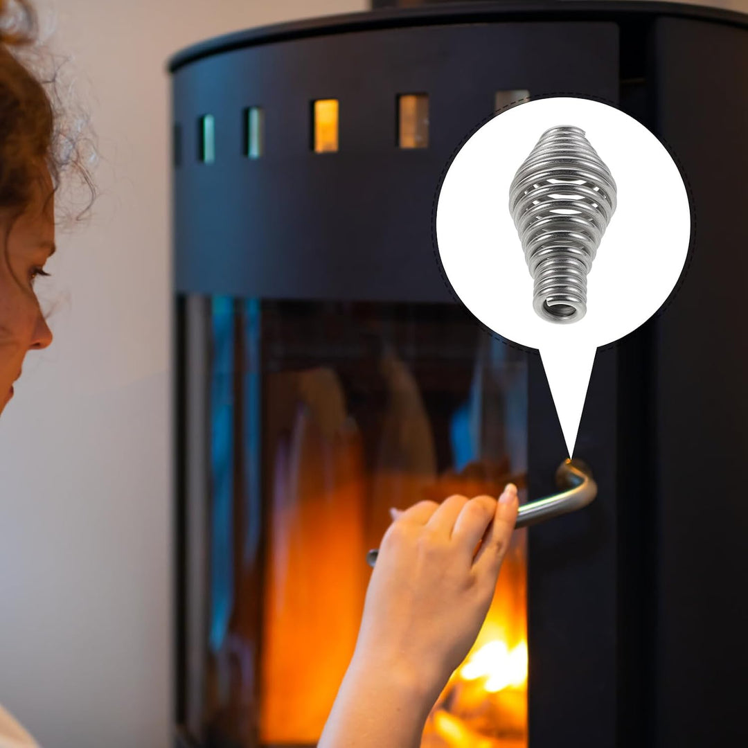 TOYANDONA Edelstahl Federgriff für Kamintür und Holzofen Konisch Einseitig Verjüngt Rostfrei Passend