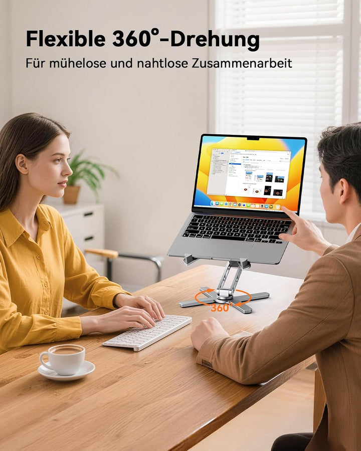 TECKNET Laptop Ständer, 360° drehbarer Laptop Stand, Silber, Silber