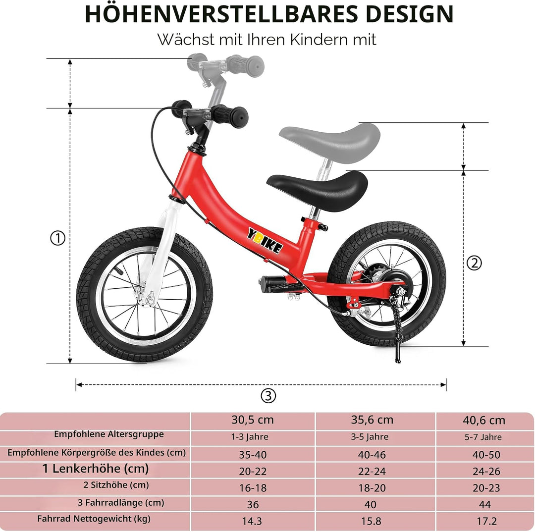 YBIKE 2 in 1 Laufrad, Kinderlaufrad und Kinderfahrrad Dual-Use-Funktion, geeignet für Kinder im Alte