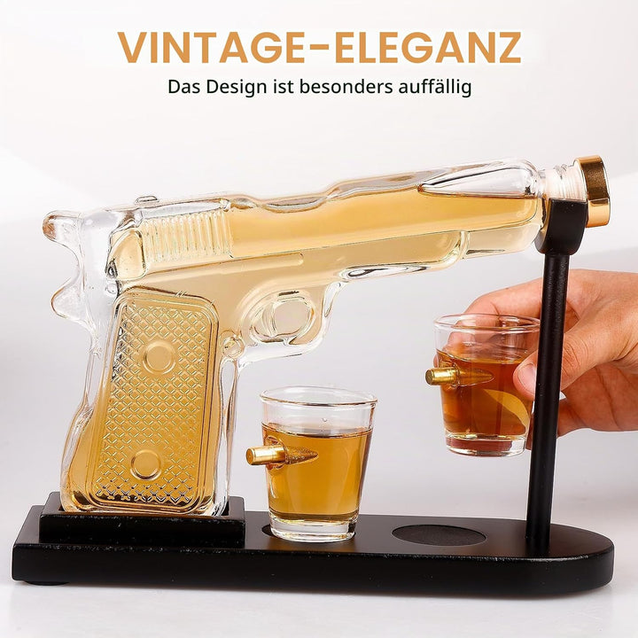 Whisky Geschenkset Personalisiert mit 2 Bullet Gläsern und Karaffe, Whisky Dekanter aus Glas, Whiske