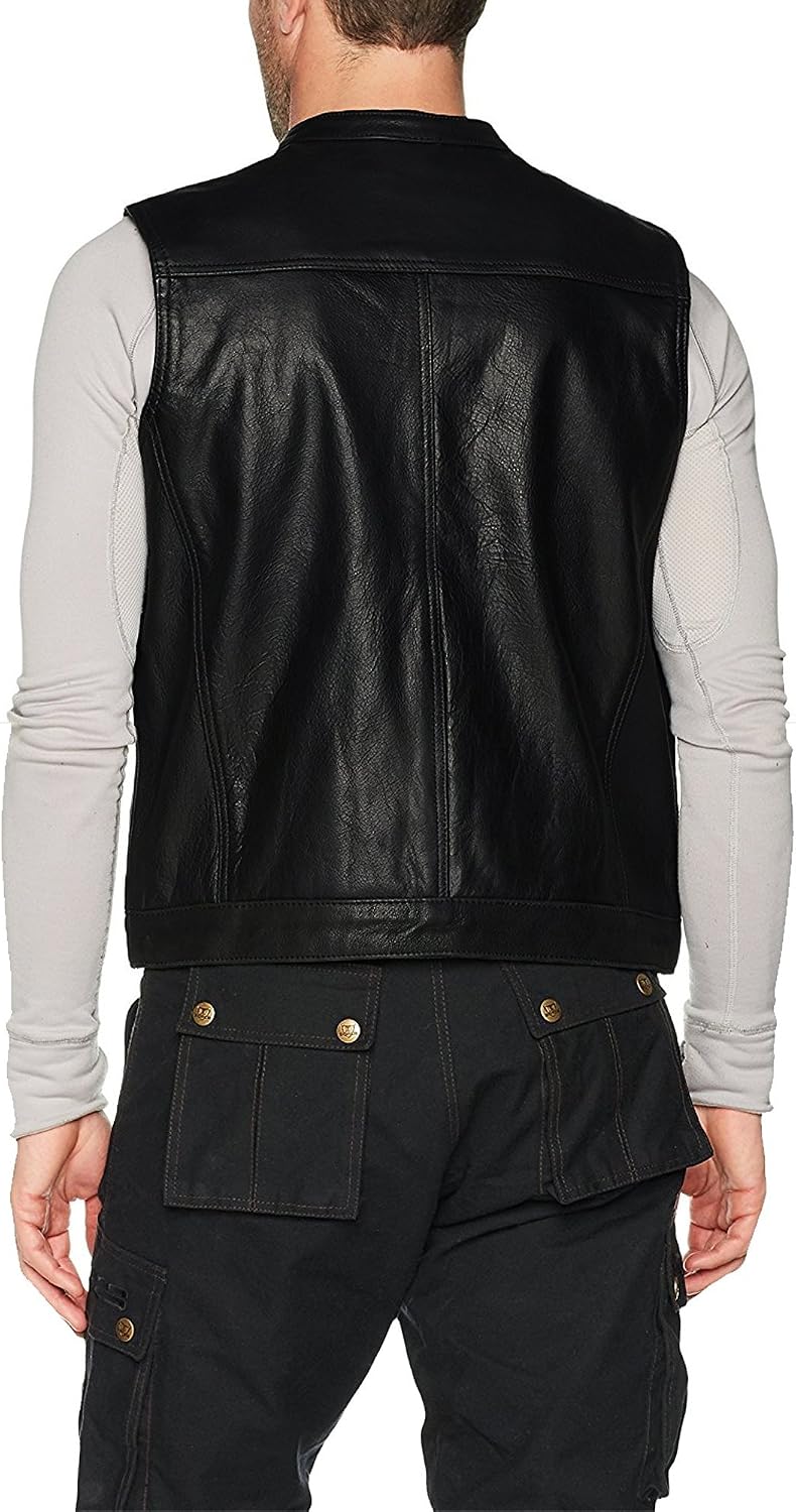 Australian Bikers Gear Motorrad-Weste - Leder - Schwarz SOA Sons of Anarchy Style EU 46 (S)